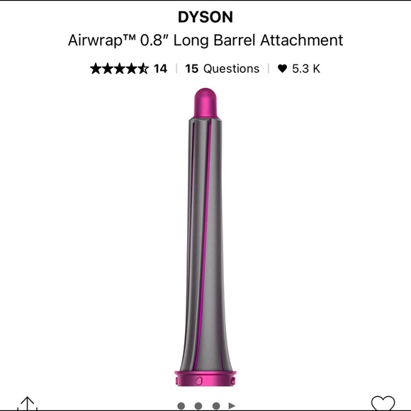Dyson Hair New Open Box Dyson Airwrap 8 20mm Long Barrel Attachment